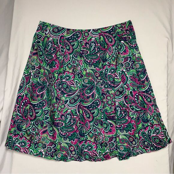Talbots Paisley Skirt Women’s 18 Floral Pattern Colorful Business Professional - Picture 4 of 7